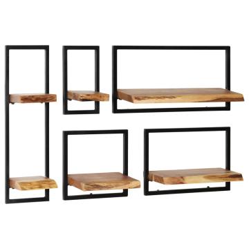 Set rafturi de perete 5 piese, lemn masiv de acacia de la Comfy Store