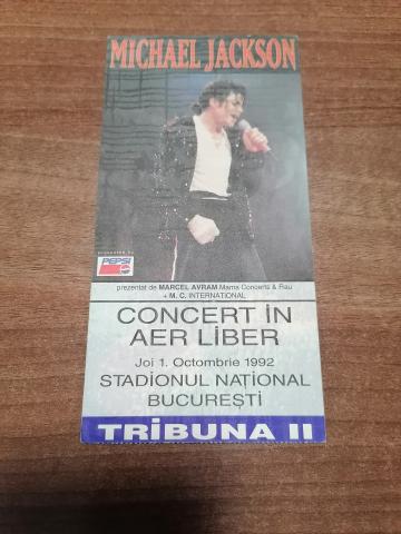 Bilet original concert Michael Jackson Bucuresti 1992 de la 