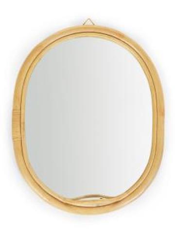 Oglinda Childhome - Oval mirror with hook - Rattan 32x35 cm de la Stiki Concept Srl