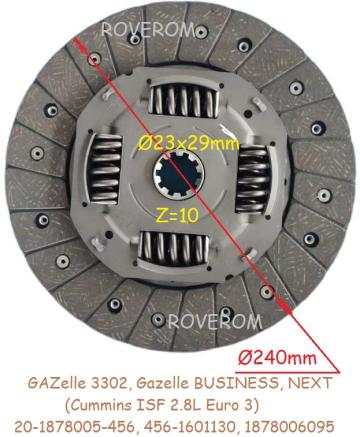 Disc ambreiaj GAZ-3302, Gazelle Business, Next (240mm) de la Roverom Srl