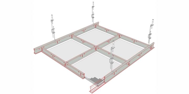 Sistem de tavan casetat metalic Tile Lay-in Tegular de la Ideea Plus Srl