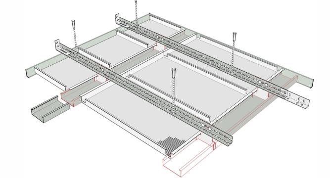 Sistem de tavan casetat metalic Plank Perspecta C Bandraster