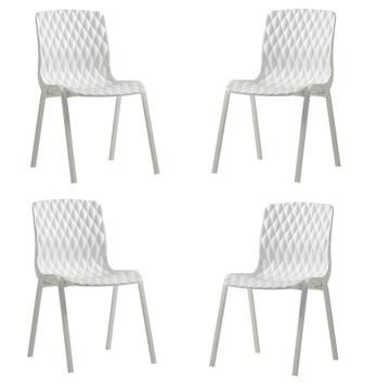 Set 4 scaune bucatarie Raki Royal culoare alb, 50x52xh83cm