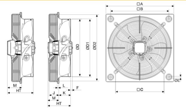 Ventilator axial HXBR/4-250 de la Ventdepot Srl