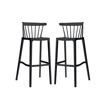 Set 2 scaune bar Raki Aspen, polipropilena, 51x54xh103cm