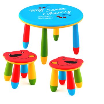 Set mobilier copii Raki, plastic, masa rotunda Slante de la Kalina Textile SRL