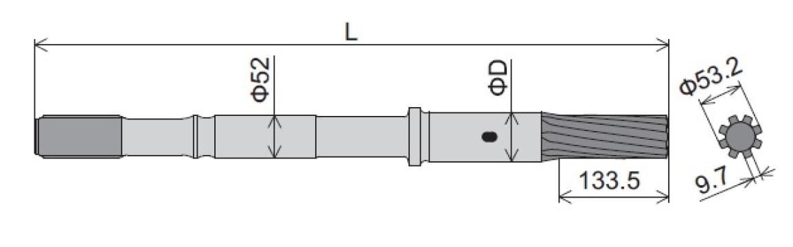 Adaptor (shank adaptor) pentru Atlas Copco COP1840HEX/1850