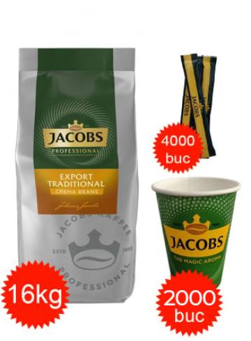 Cafea Jacobs Export Traditional, pahare 7oz Jacobs si zahar de la Vending Master Srl