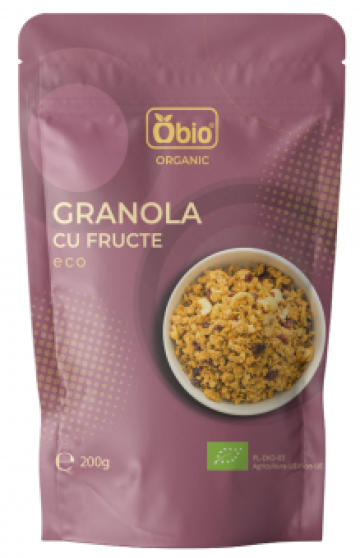 Granola cu fructe bio 200g Obio de la Supermarket Pentru Tine Srl