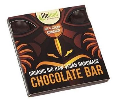 Ciocolata cu 95% cacao si scortisoara raw eco 35g Lifefood