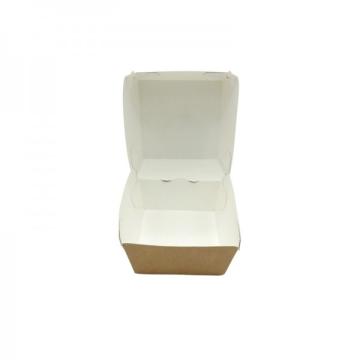 Cutii de burger, carton natur, 12x12x8cm (100buc) de la Practic Online Packaging Srl