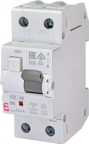 Siguranta automata diferentiala eti RCBO 6A, 1+N TIP A