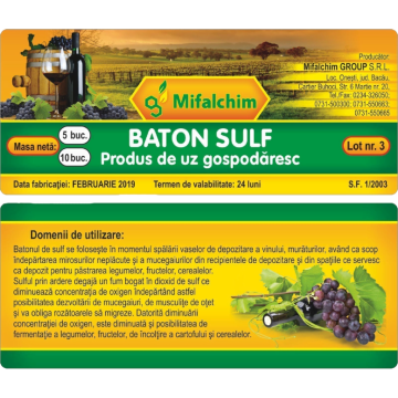 Batoane sulf - 10 batoane x 10 seturi, Mifalchim de la Dasola Online Srl