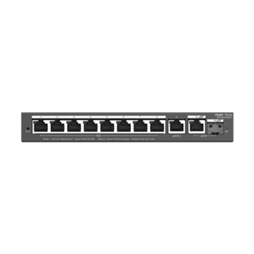 Switch 8 porturi PoE+, 2 porturi GE, 1 port SFP, Gigabit