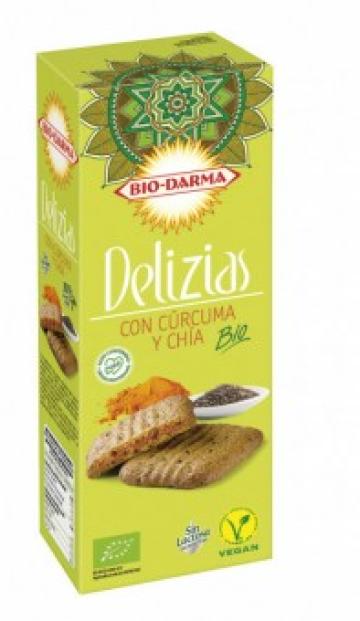 Biscuiti din ovaz cu turmeric si chia bio 125g Bio Darma