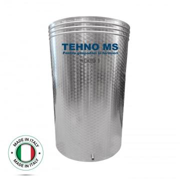 Butoi inox Italia cu capac flotant busonat si canea 1000L de la Tehno-MSS Srl