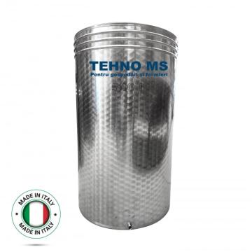 Butoi inox Italia cu capac flotant busonat si canea 540L de la Tehno-MSS Srl