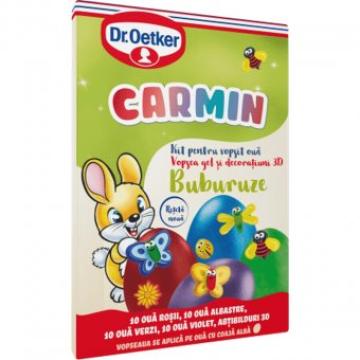 Kit buburuze vopsea gel pentru oua si decoratiuni 3D Carmin