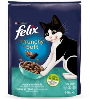 Hrana Felix Crunchy&Soft, ton si somon cu legume 950g