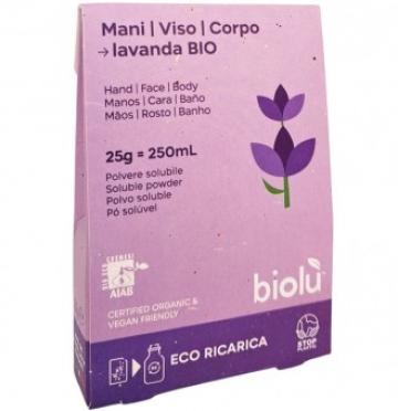 Sapun lichid cu lavanda bio pudra 25g, eco-refill, Biolu de la Supermarket Pentru Tine Srl