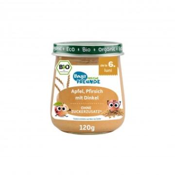 Piure de mere si piersici cu spelta, bio, 120g, Erdbar de la Supermarket Pentru Tine Srl