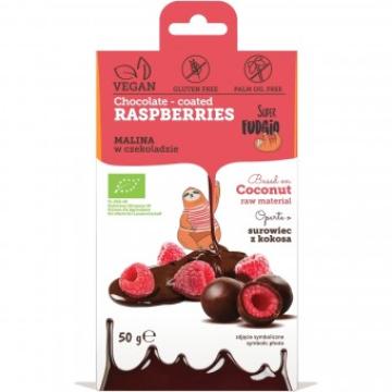 Bomboane Zmeura invelita in ciocolata bio 50g Super Fudgio de la Supermarket Pentru Tine Srl