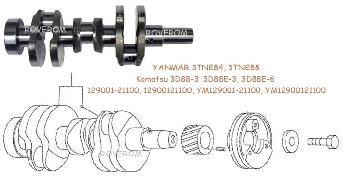 Arbore cotit Yanmar 3TNE84, 3TNV84, 3TNE88, 3TNV88 de la Roverom Srl