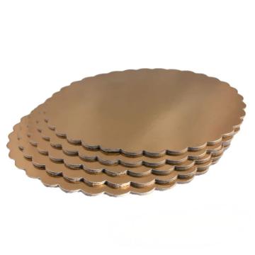 Discuri tort groase aurii dantelate, 30cm, 5 buc. - Lumea