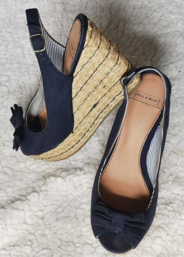 Sandale navy dama platforme sfoara femei Pull&Bear