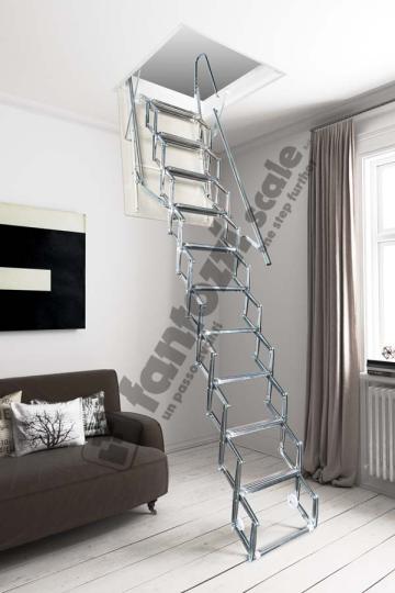 Scara de pod din otel - pantograf de la Executie Acoperisuri - Www.executie-acoperisuri.ro