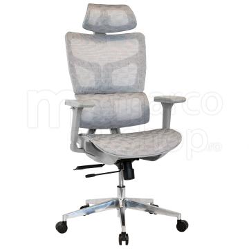 Scaun ergonomic ErgoTech Pro, cadru gri, White Mesh