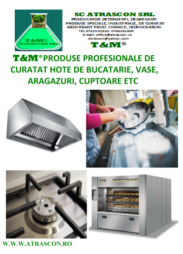 Produse profesionale de curatat hote, vase, aragazuri de la Atrascon Srl