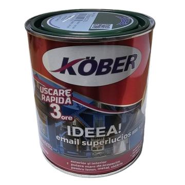 Vopsea verde mediu pentru lemn si metal Kober Ideea 0.75L