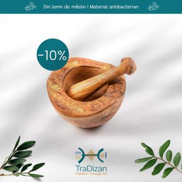 Mojar cu pistil Rustic din lemn de maslin de la Tradizan