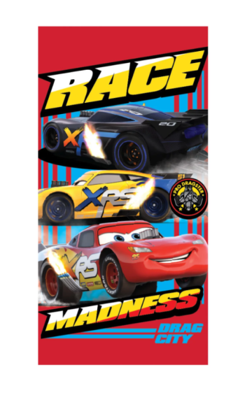 Prosop de baie Race, prosop de plaja Disney Cars 70x137 cm de la D.r.s. Birotic Distribution S.r.l.