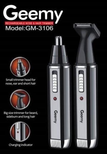 Trimmer facial electric si reincarcabil 2in1 Geemy GM-3106