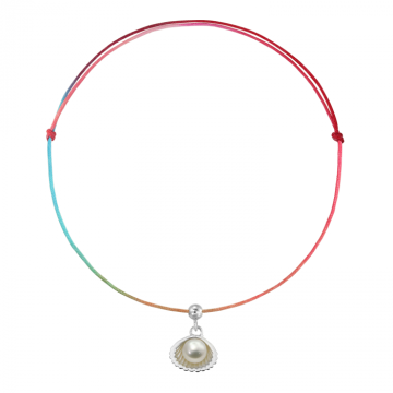 Bratara pentru picior din snur multicolor, scoica cu perla de la Atelier Lolit Srl