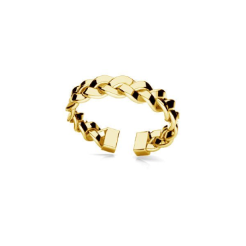 Inel Woven Ring din argint 925 placat cu aur de 18K