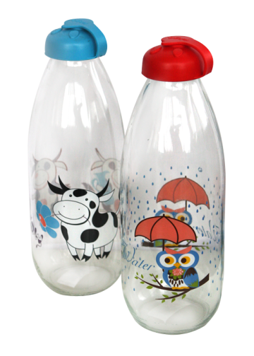 Sticla pentru lapte cu decor Raki Milky, 1l, din sticla de la Kalina Textile SRL