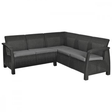 Set de colt de gradina din ratan artificial Corfu relax