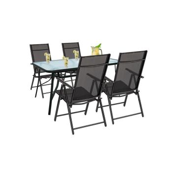 Set mobilier de gradina Nadin 4+1 negru