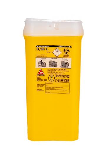 Recipient plastic pentru deseuri intepatoare taietoare 0.3L