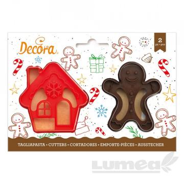 Set decupatoare Casuta si Om de turta dulce, 2 bucati