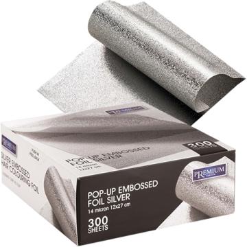 Folie aluminiu Pop-up embosata 12x27cm argintie 300buc