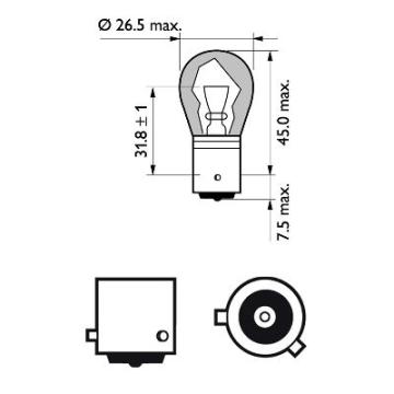 Bec semnalizare PY21W 12V set 10 buc Philips