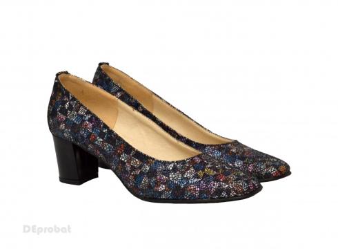 Pantofi dama eleganti din piele naturala multicolori