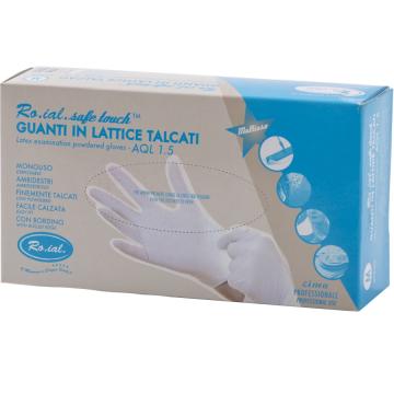 Manusi latex albe cu pudra 100 buc M - Roial de la Mezza Luna Srl.