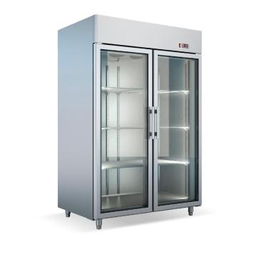 Frigider vertical inox cu 2 usi sticla Bambas UB 137 de la Clever Services SRL