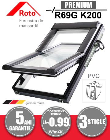 Fereastra mansarda + rama Roto R69G K200 PVC de la Deposib Expert Srl