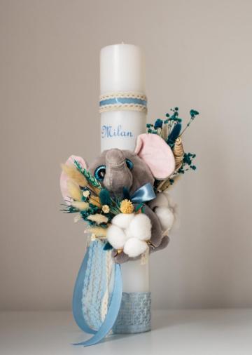 Lumanare personalizata botez de la Flower Power Gift
